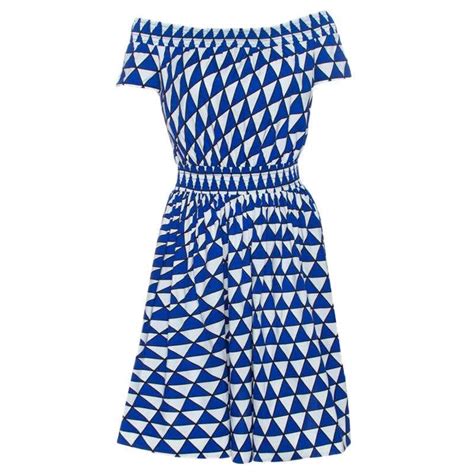 prada blue and white dress|prada ribbed cotton dress.